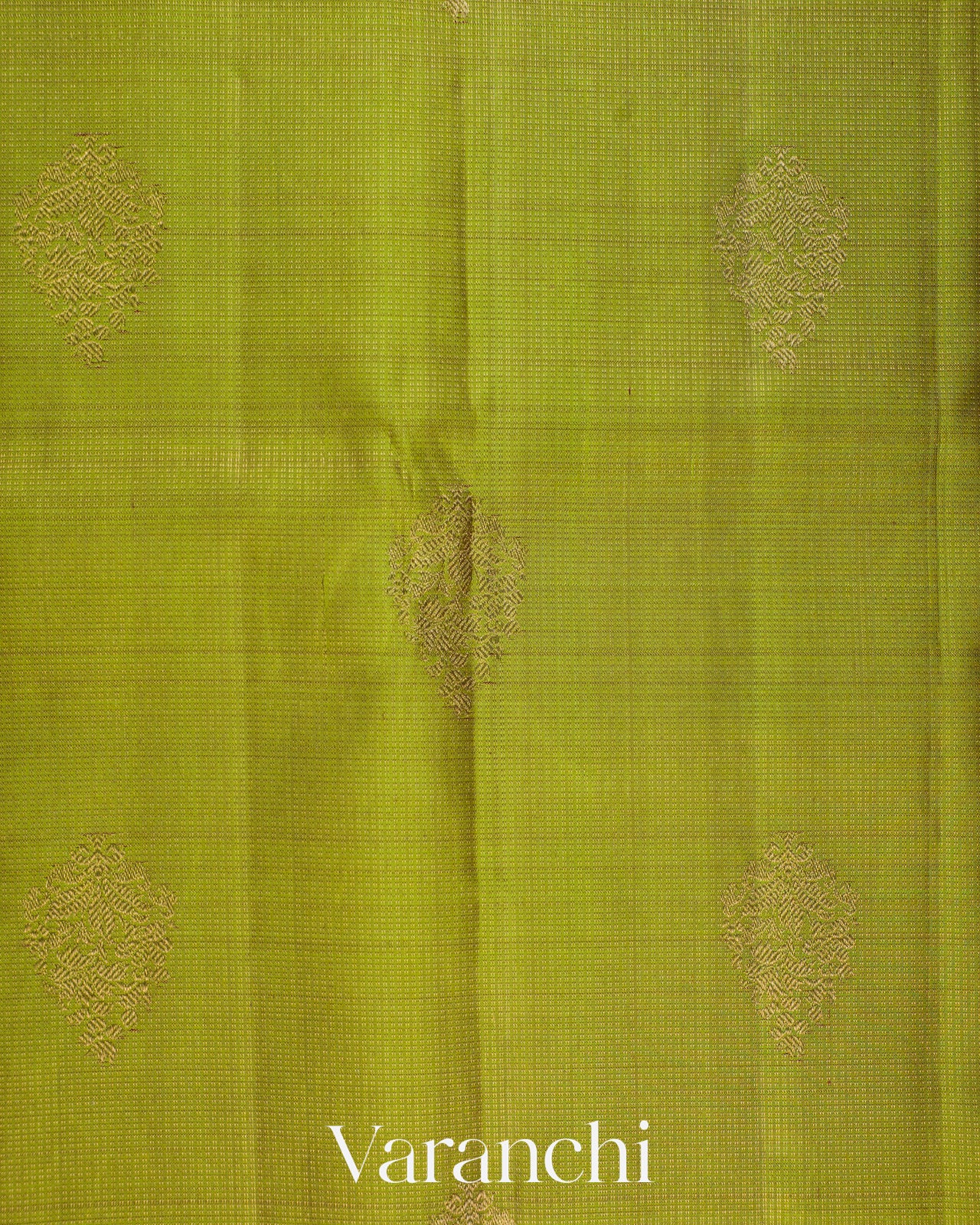 Moss Green Vaira Oosi Pure Kanchipuram Silk Handloom Saree