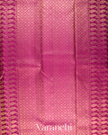 Burnt Orange Checkered Pure Kanchipuram Silk Handloom Saree