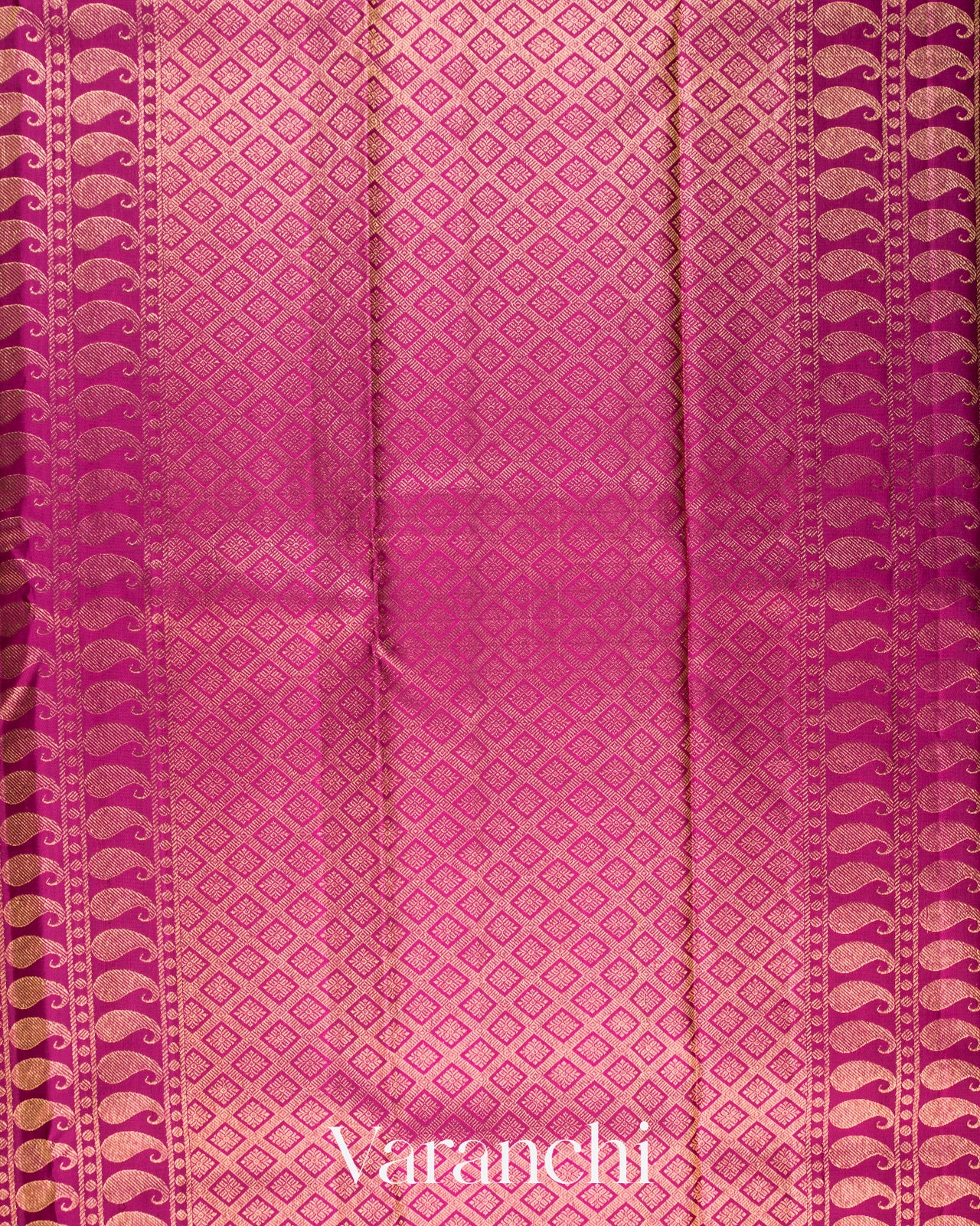 Burnt Orange Checkered Pure Kanchipuram Silk Handloom Saree