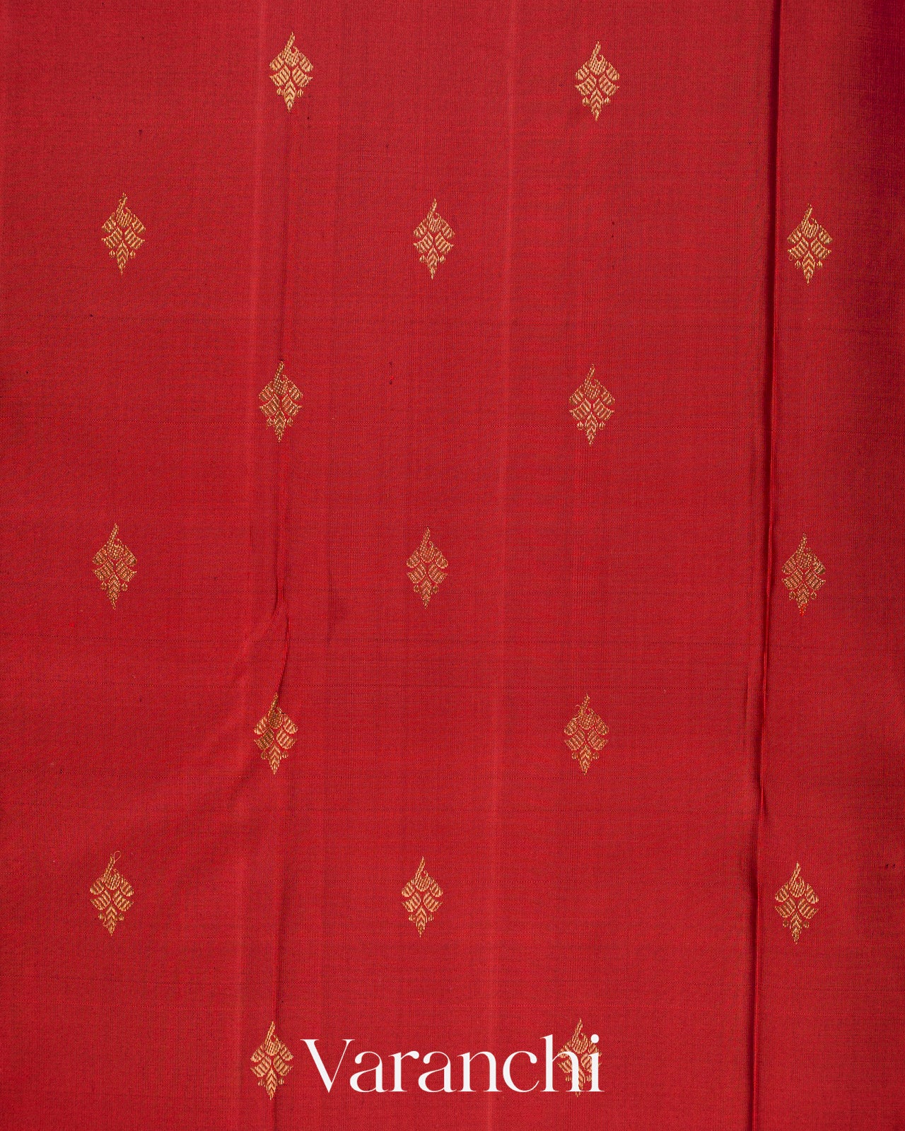 Rust Red Pure Kanchipuram Silk Handloom Saree