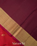 Rust Red Pure Kanchipuram Silk Handloom Saree