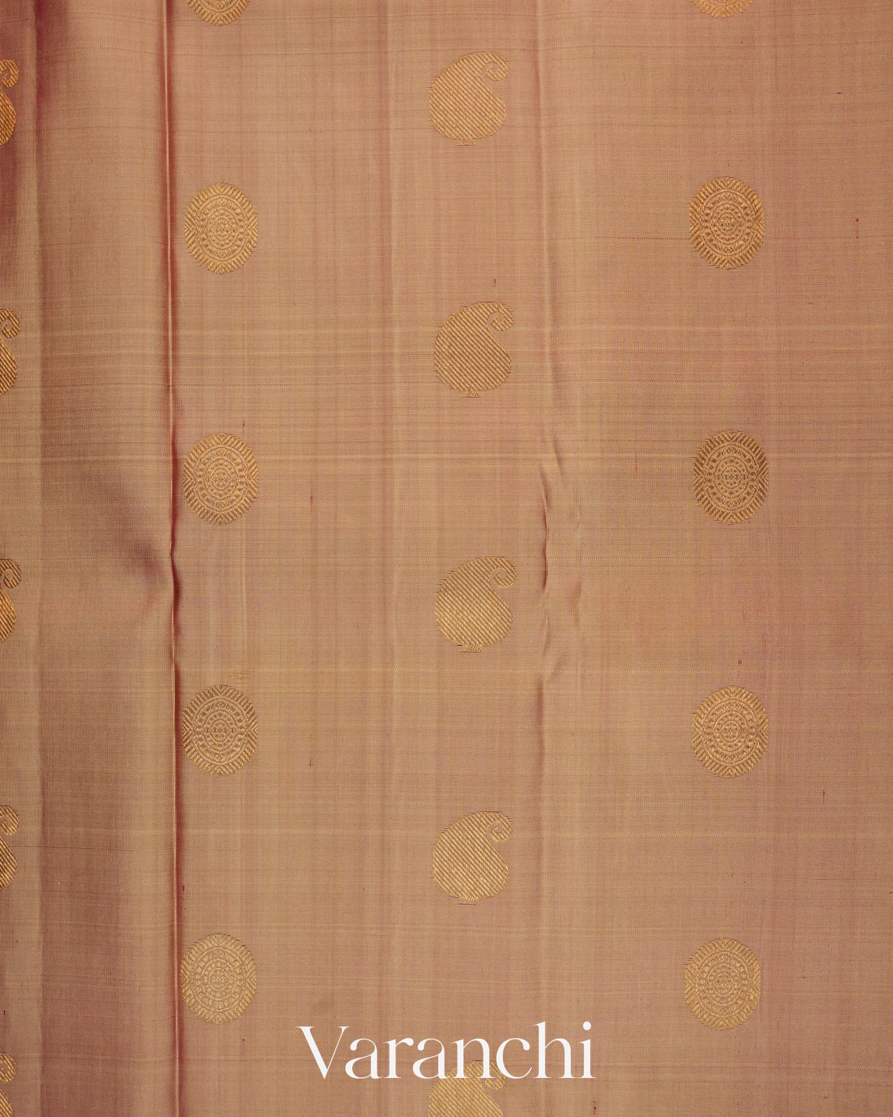 Beige Pure Kanchipuram Silk Handloom Saree