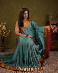 Sky Blue Pure Kanchipuram Silk Handloom Saree