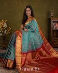 Sky Blue Pure Kanchipuram Silk Handloom Saree