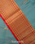 Sky Blue Pure Kanchipuram Silk Handloom Saree