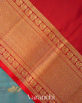 Sky Blue Pure Kanchipuram Silk Handloom Saree