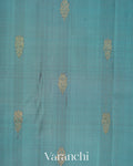 Sky Blue Pure Kanchipuram Silk Handloom Saree
