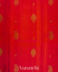 Tomato Red Korvai Pure Kanchipuram Silk Handloom Saree