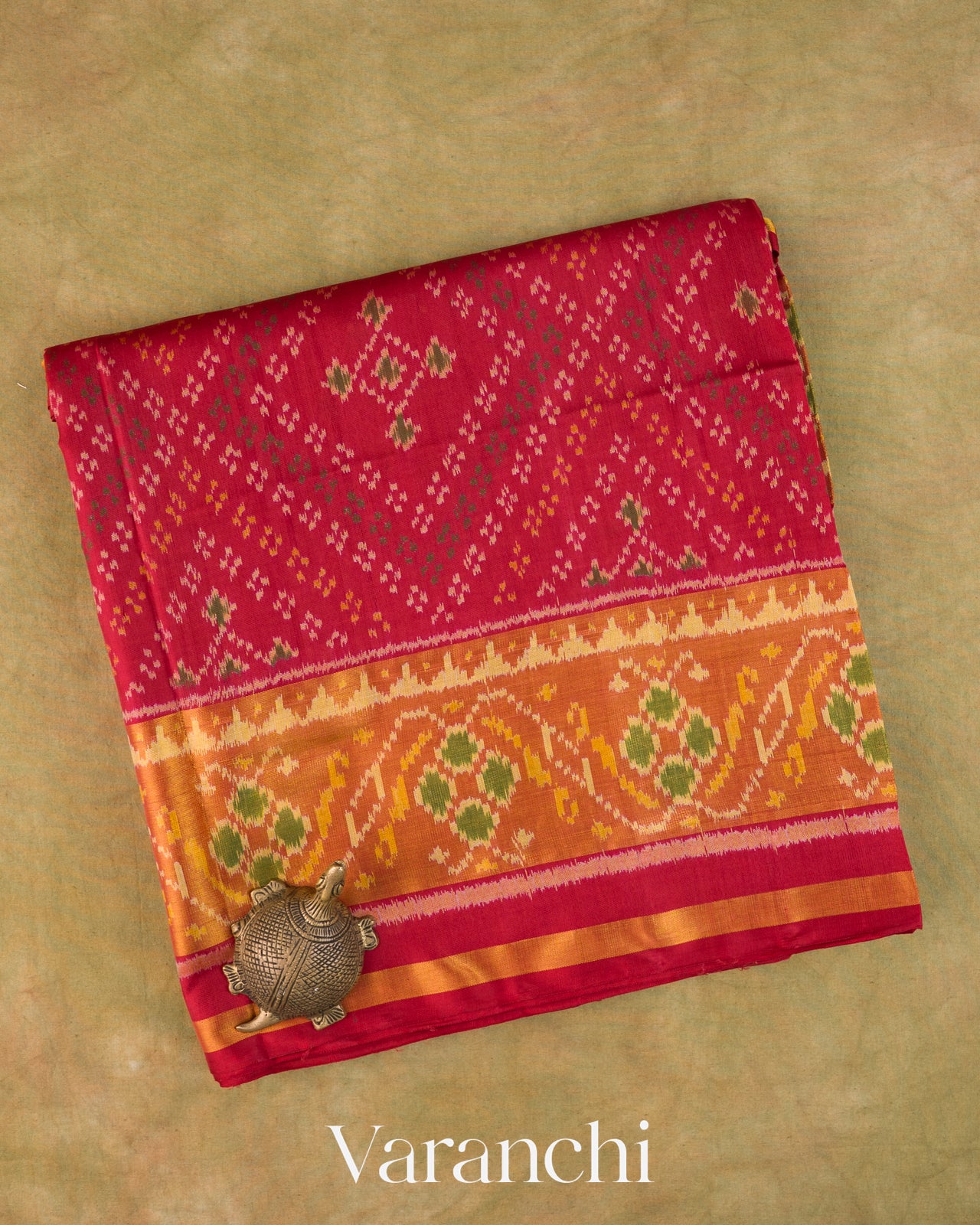 Crimson Red Pure Rajkot Patola Silk Handloom Saree