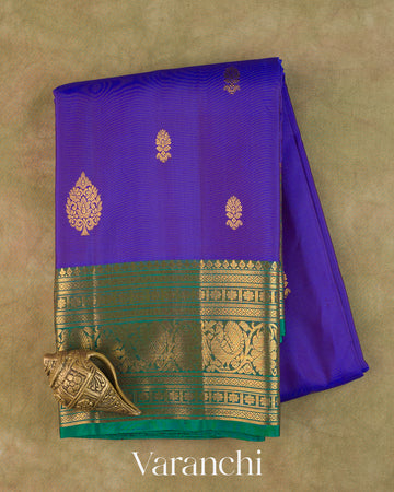 Royal Blue Pure Kanchipuram Silk Handloom Saree
