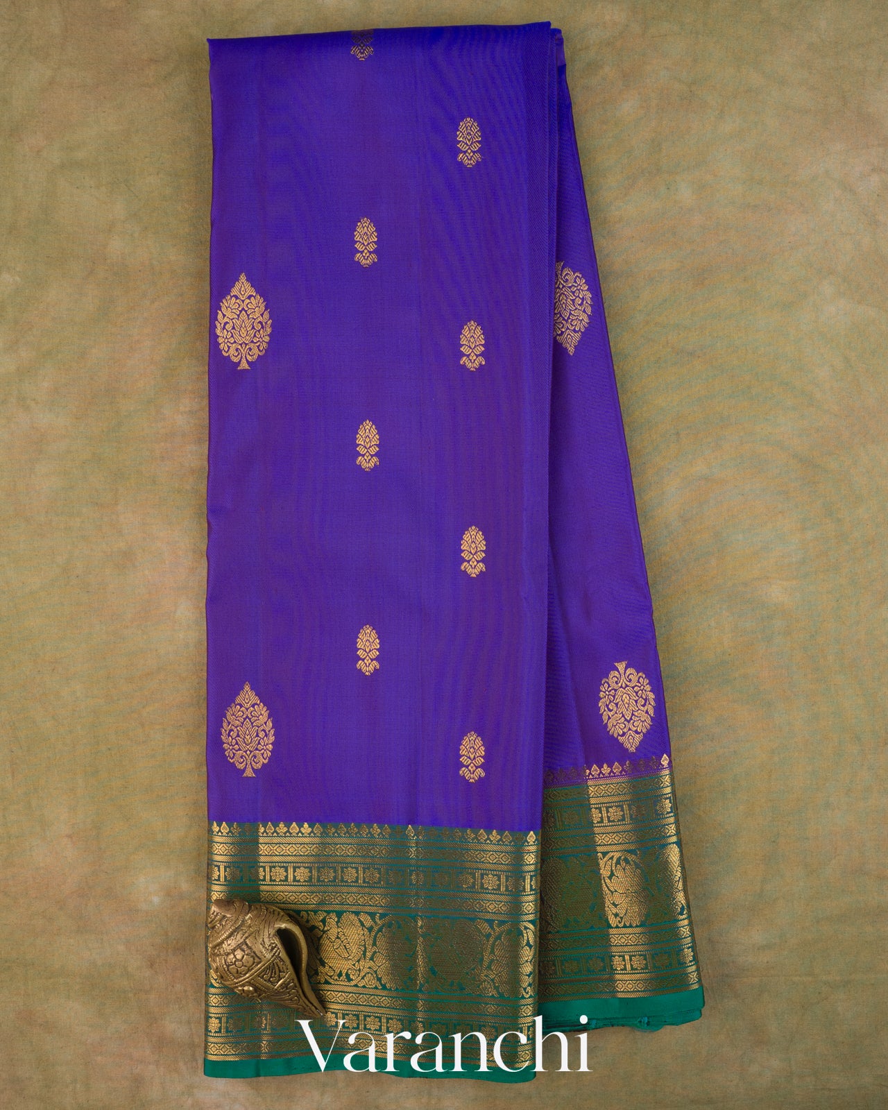 Royal Blue Pure Kanchipuram Silk Handloom Saree