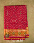 Crimson Red Pure Rajkot Patola Silk Handloom Saree