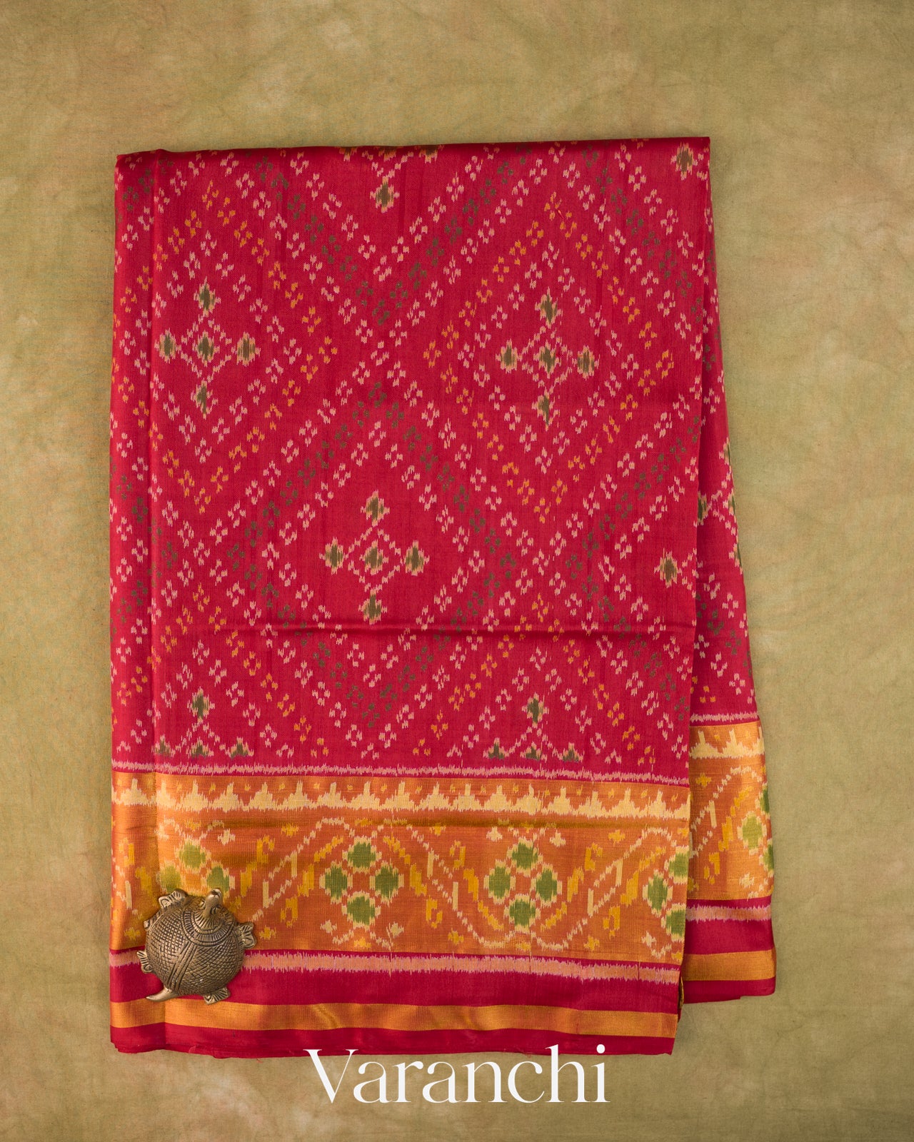 Crimson Red Pure Rajkot Patola Silk Handloom Saree