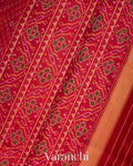Crimson Red Pure Rajkot Patola Silk Handloom Saree