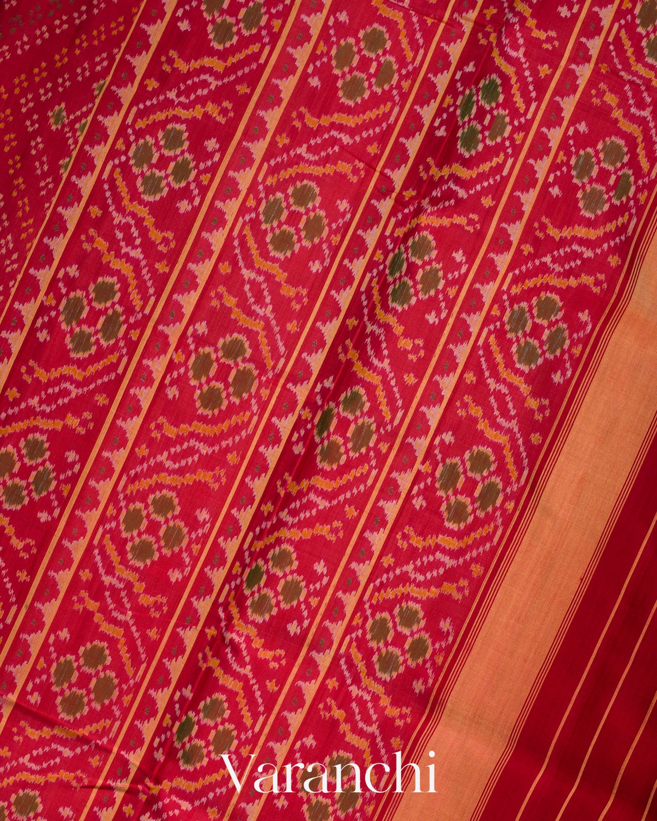 Crimson Red Pure Rajkot Patola Silk Handloom Saree
