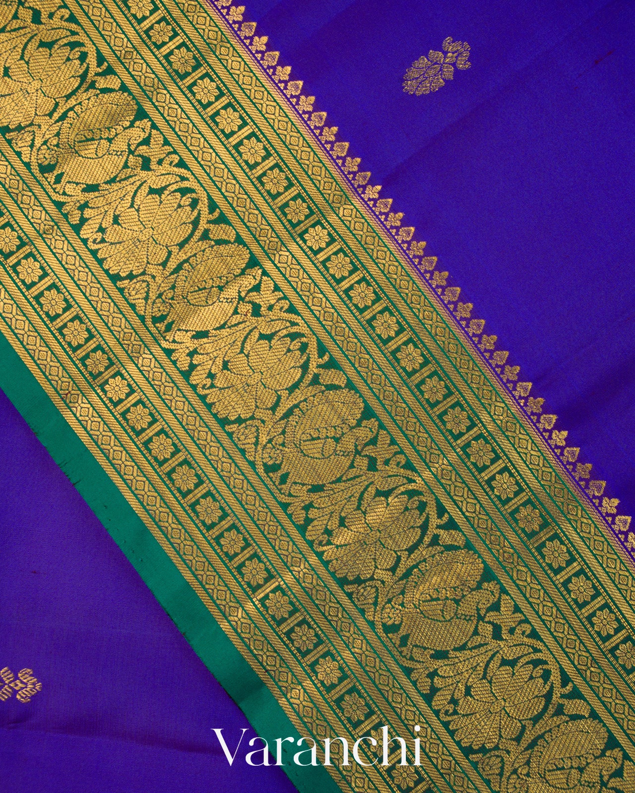 Royal Blue Pure Kanchipuram Silk Handloom Saree