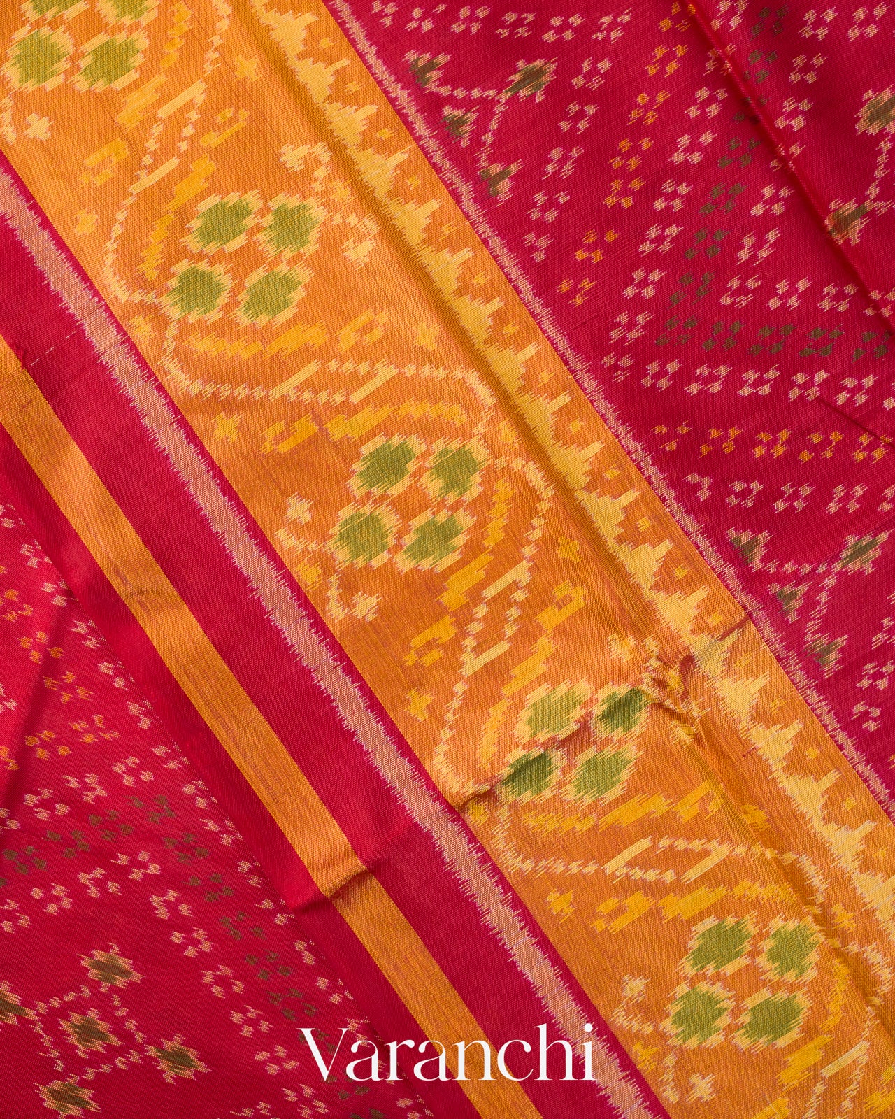 Crimson Red Pure Rajkot Patola Silk Handloom Saree