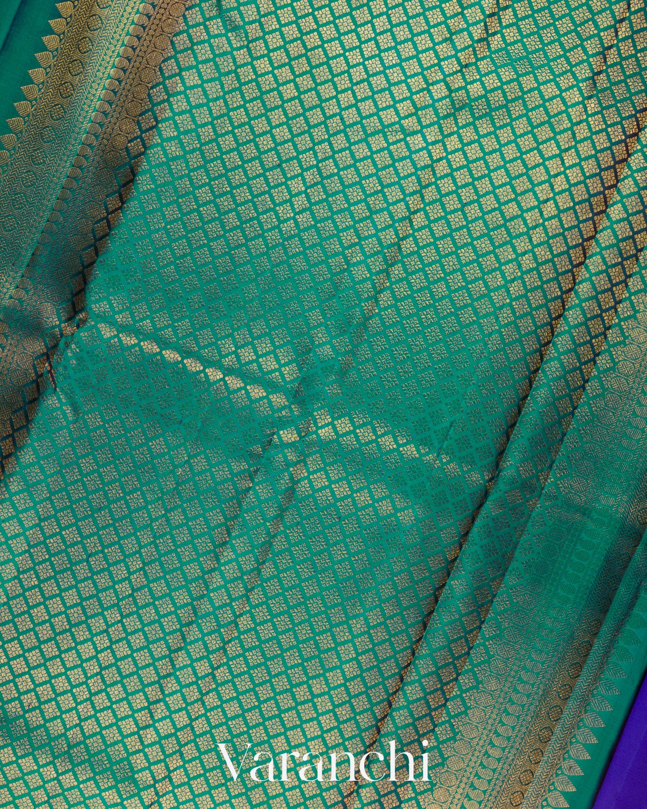 Royal Blue Pure Kanchipuram Silk Handloom Saree