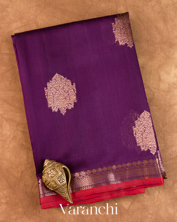 Purple Pure Chanderi Silk Cotton Handloom Saree