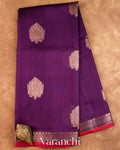 Purple Pure Chanderi Silk Cotton Handloom Saree