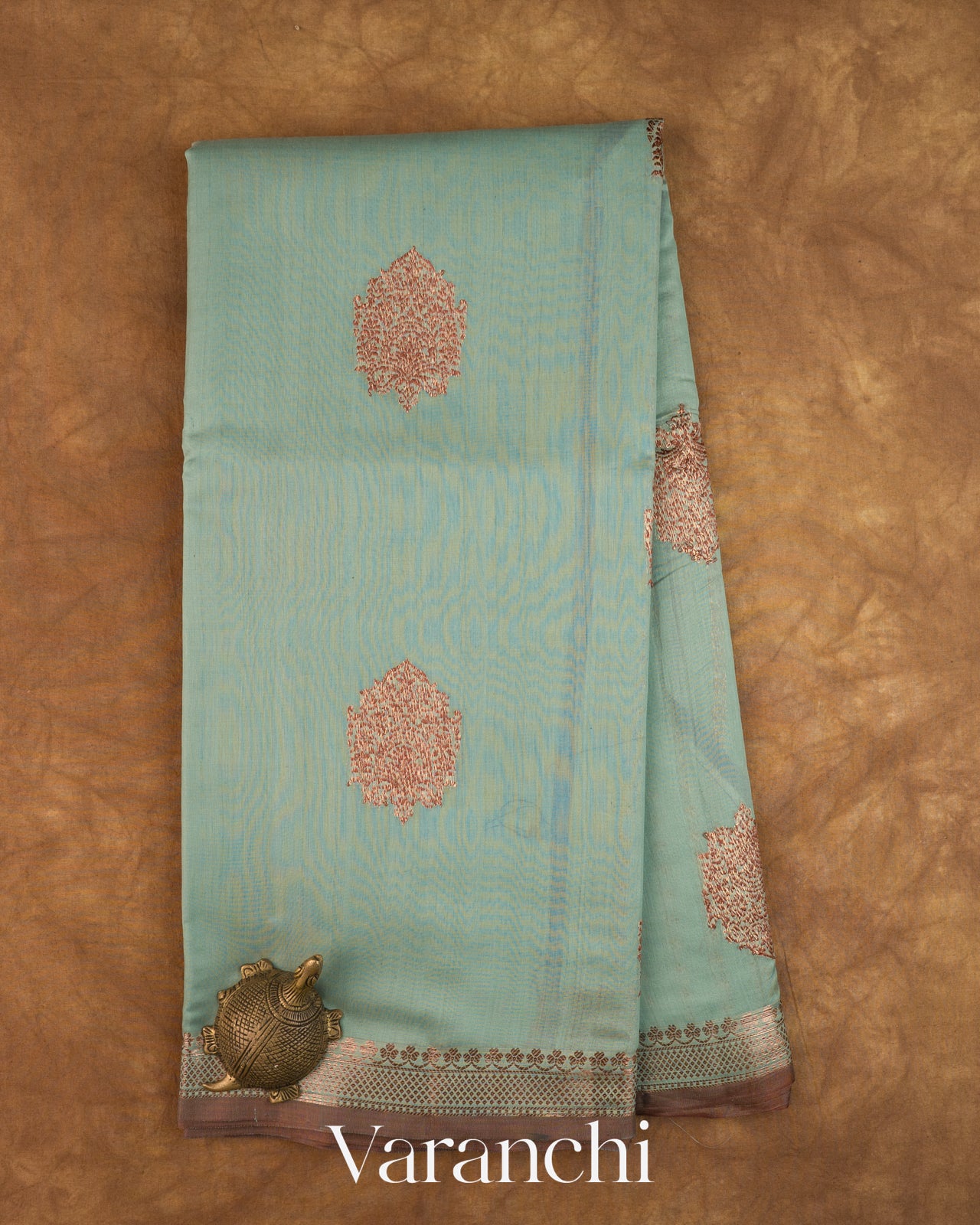 Sea Green Pure Chanderi Silk Cotton Handloom Saree