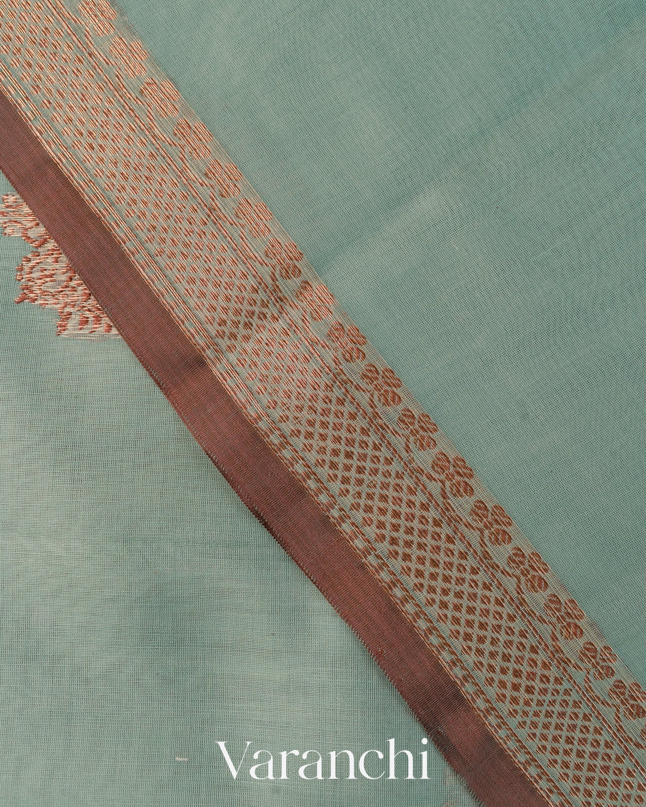 Sea Green Pure Chanderi Silk Cotton Handloom Saree