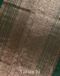 Bottle Green Pure Chanderi Silk Cotton Handloom Saree