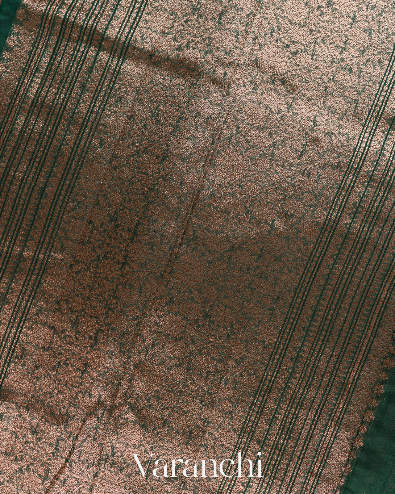 Bottle Green Pure Chanderi Silk Cotton Handloom Saree