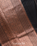 Jet Black Pure Chanderi Silk Cotton Handloom Saree