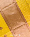 Lemon Yellow Pure Chanderi Silk Cotton Handloom Saree
