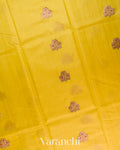 Lemon Yellow Pure Chanderi Silk Cotton Handloom Saree