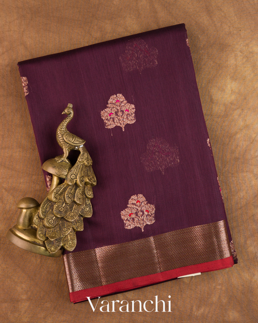 Wine Maroon Pure Chanderi Silk Cotton Handloom Saree