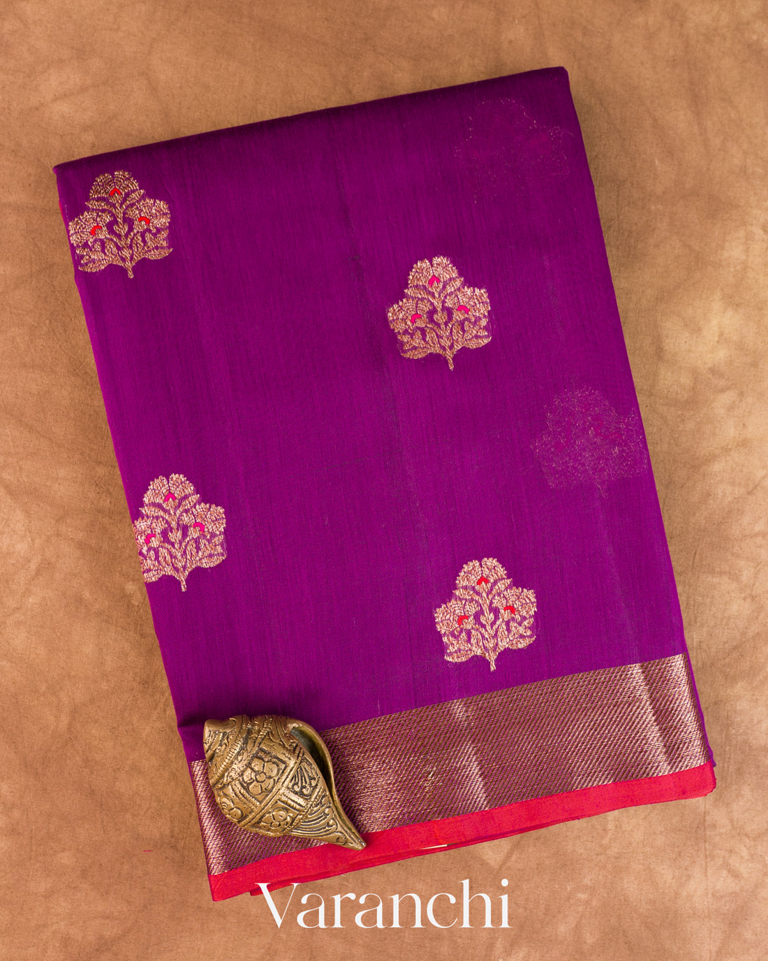Purple Pure Chanderi Silk Cotton Handloom Saree