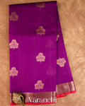 Purple Pure Chanderi Silk Cotton Handloom Saree