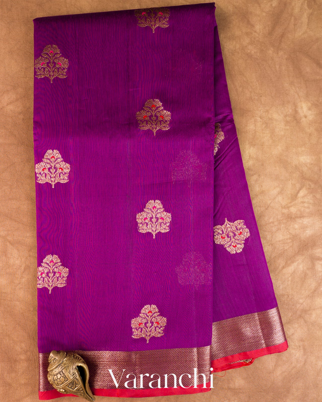 Purple Pure Chanderi Silk Cotton Handloom Saree