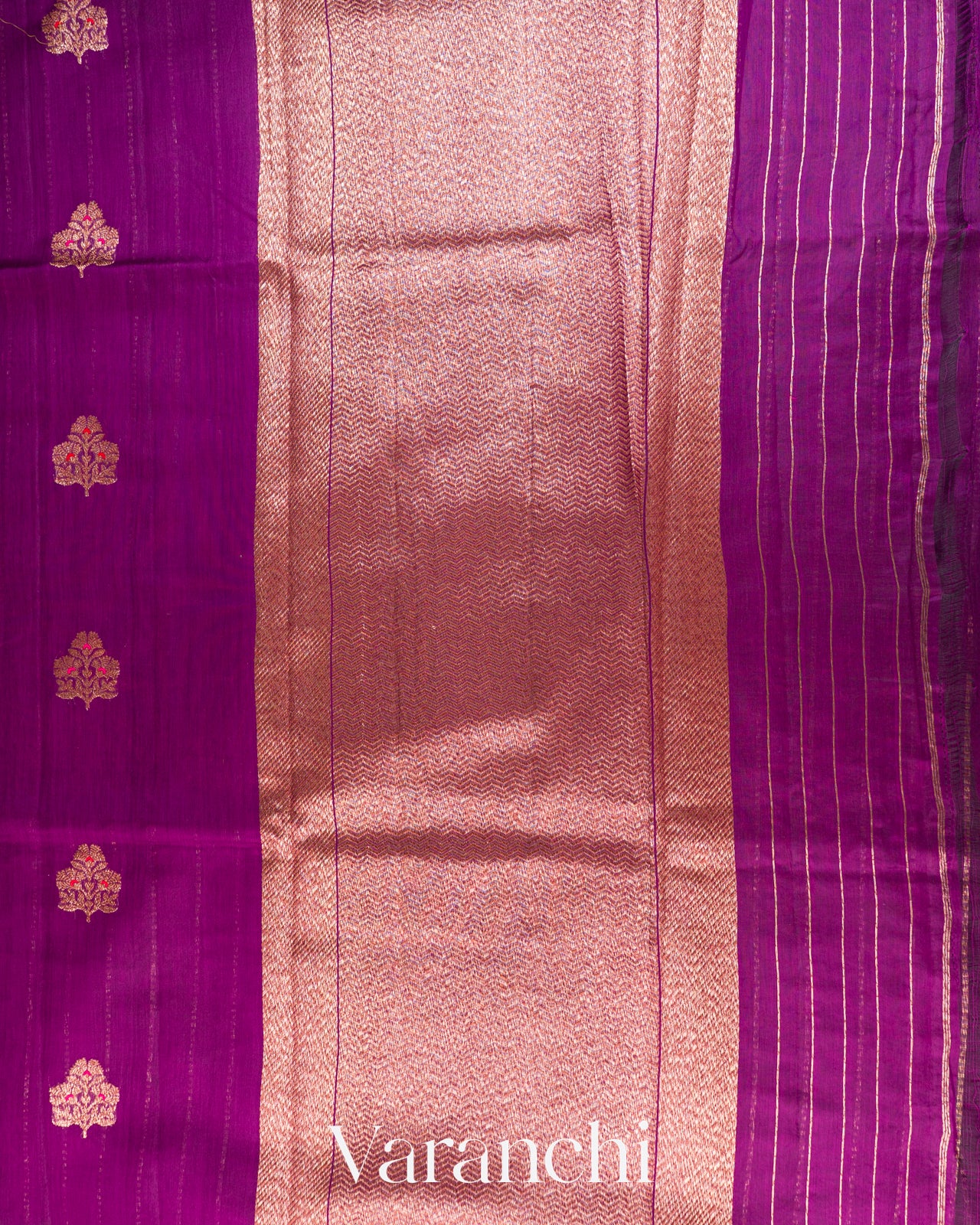 Purple Pure Chanderi Silk Cotton Handloom Saree