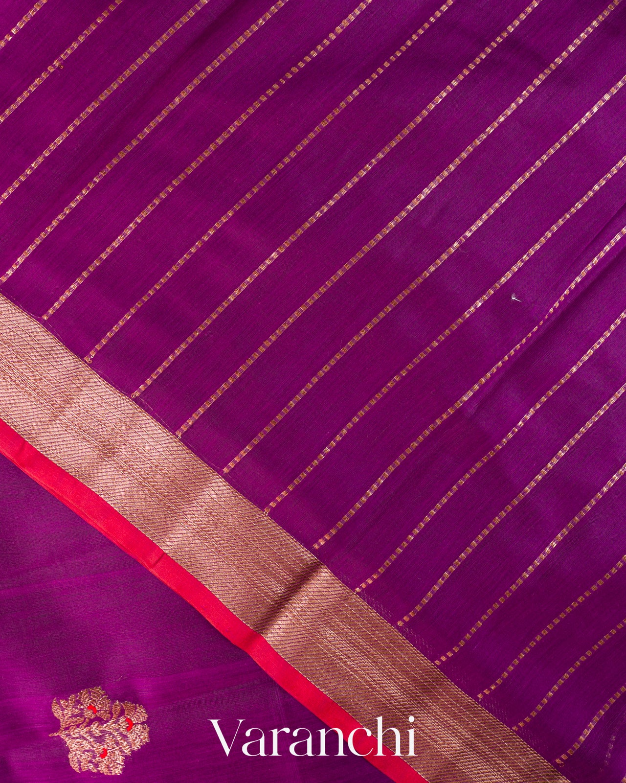 Purple Pure Chanderi Silk Cotton Handloom Saree
