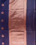 Navy Blue Pure Chanderi Silk Cotton Handloom Saree