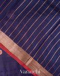 Navy Blue Pure Chanderi Silk Cotton Handloom Saree