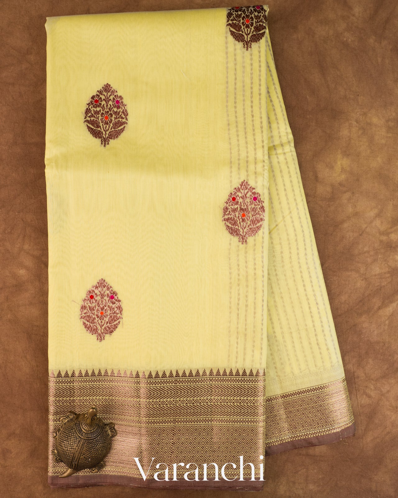 Butter Yellow Pure Chanderi Silk Cotton Handloom Saree