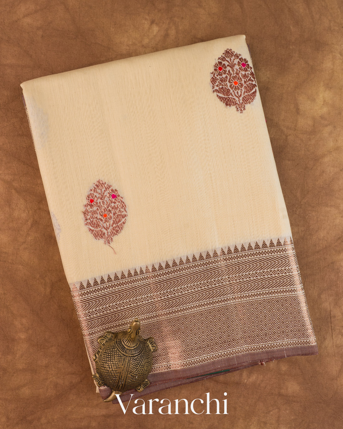 Cream Pure Chanderi Silk Cotton Handloom Saree