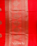 Bright Red Pure Chanderi Silk Cotton Handloom Saree