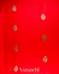 Bright Red Pure Chanderi Silk Cotton Handloom Saree