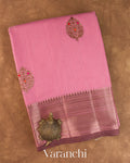 Pink Pure Chanderi Silk Cotton Handloom Saree
