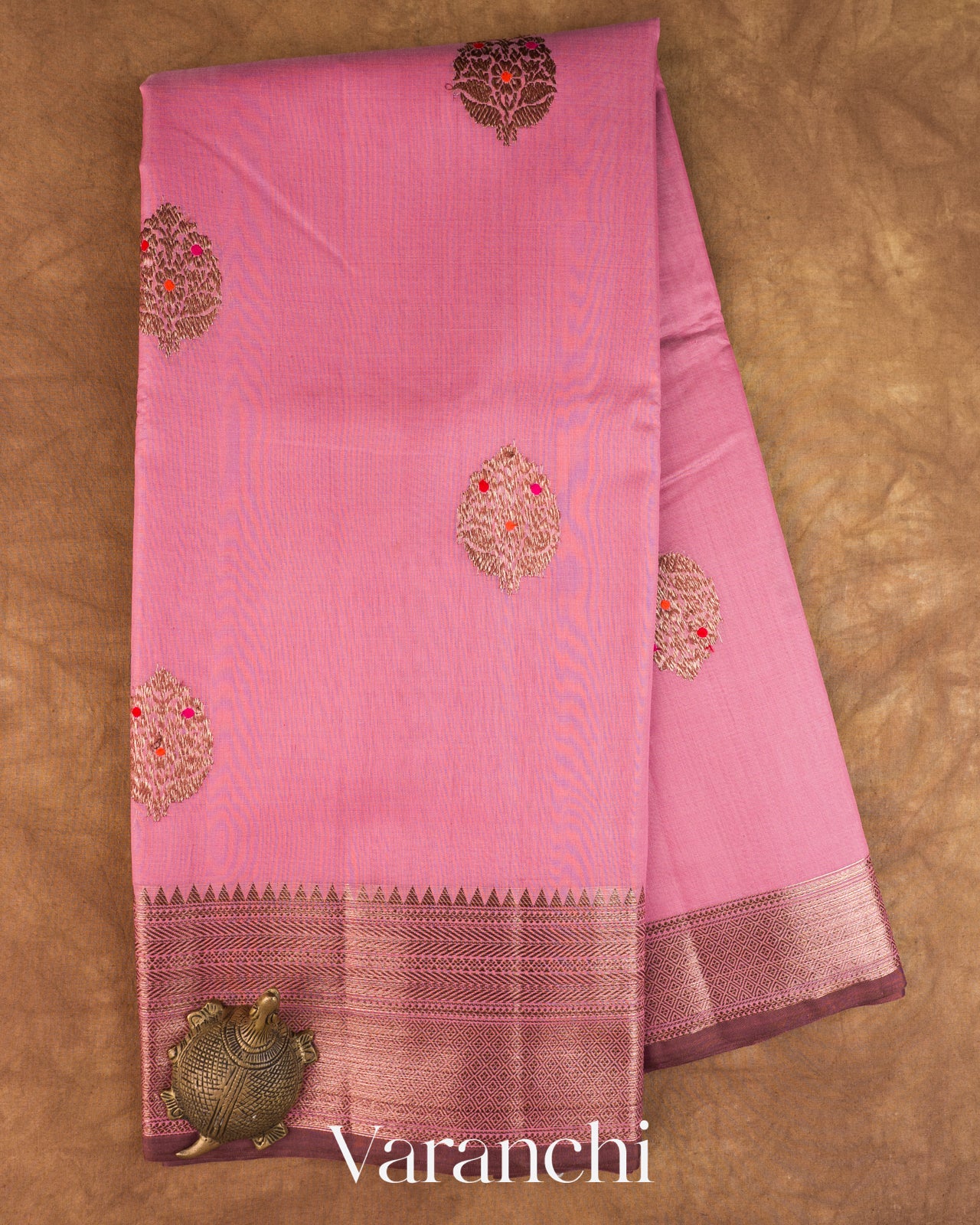 Pink Pure Chanderi Silk Cotton Handloom Saree