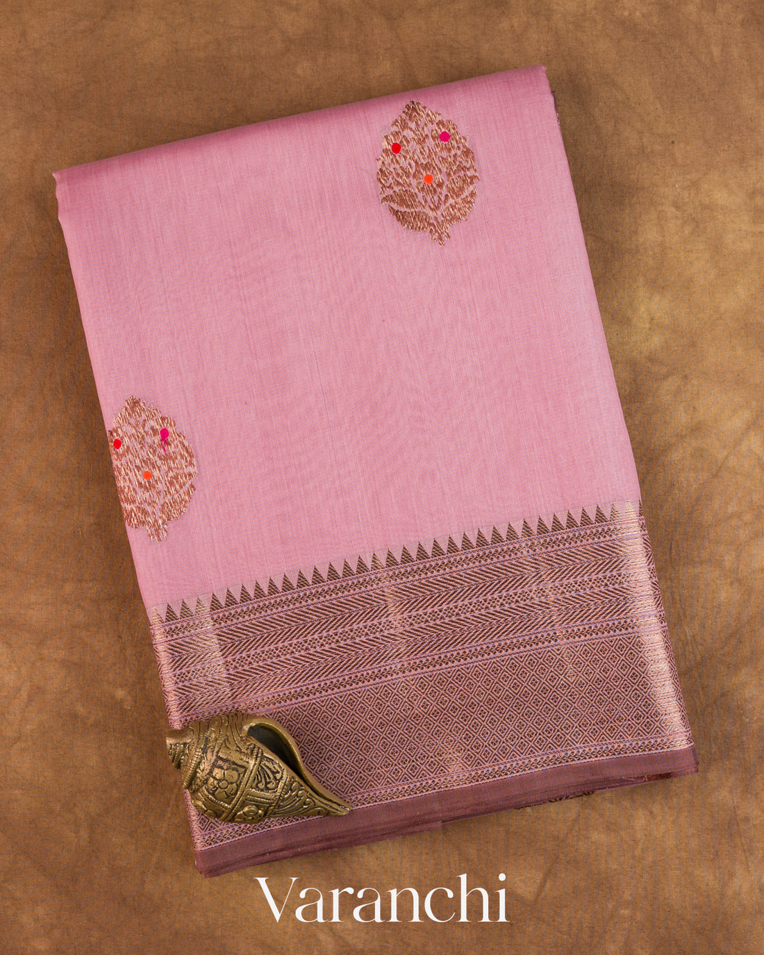 Baby Pink Pure Chanderi Silk Cotton Handloom Saree