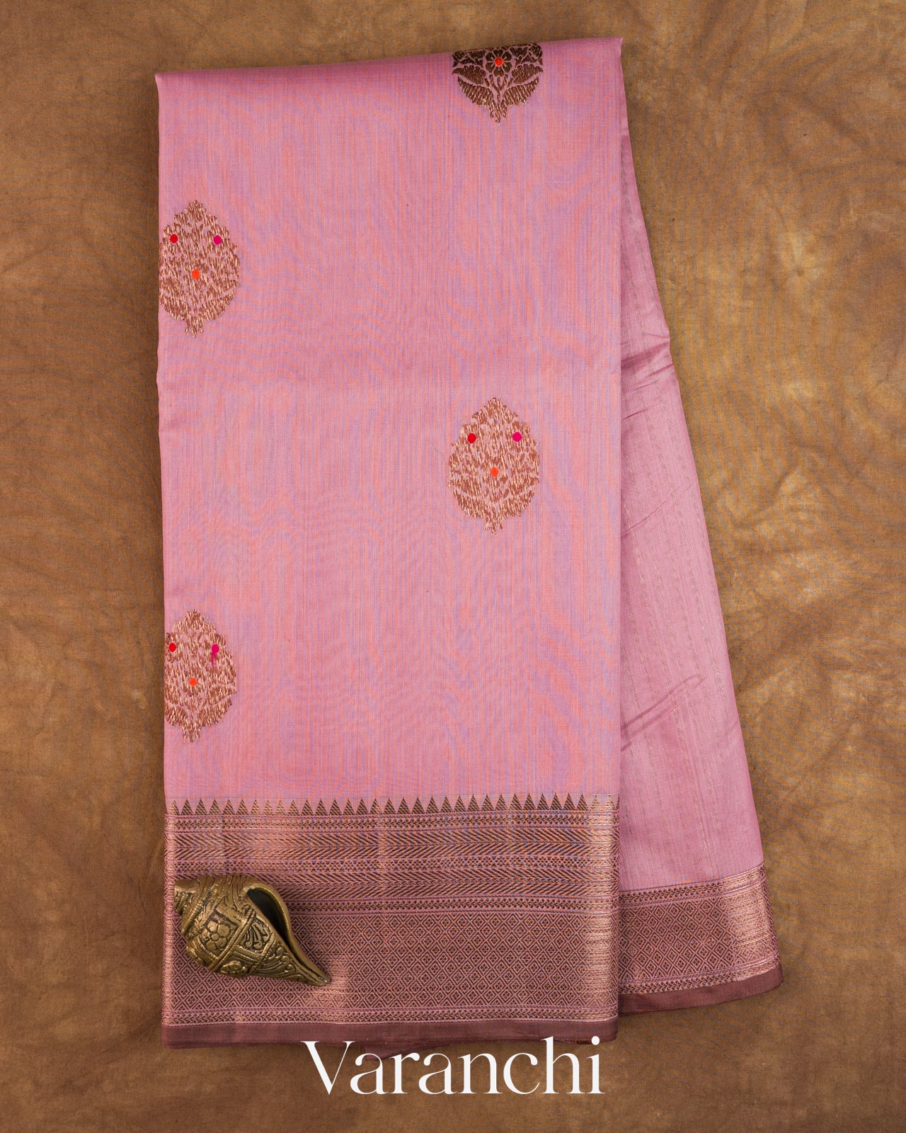 Baby Pink Pure Chanderi Silk Cotton Handloom Saree