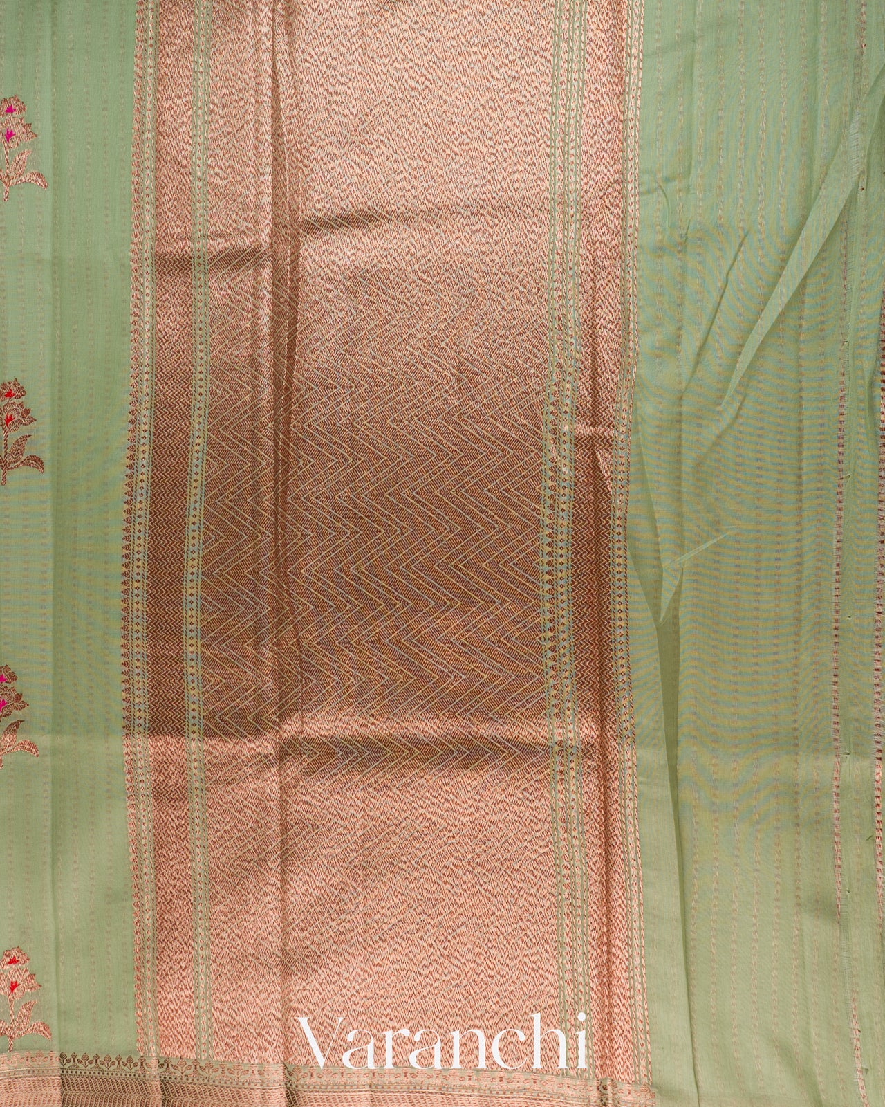 Pastel Green Pure Chanderi Silk Cotton Handloom Saree