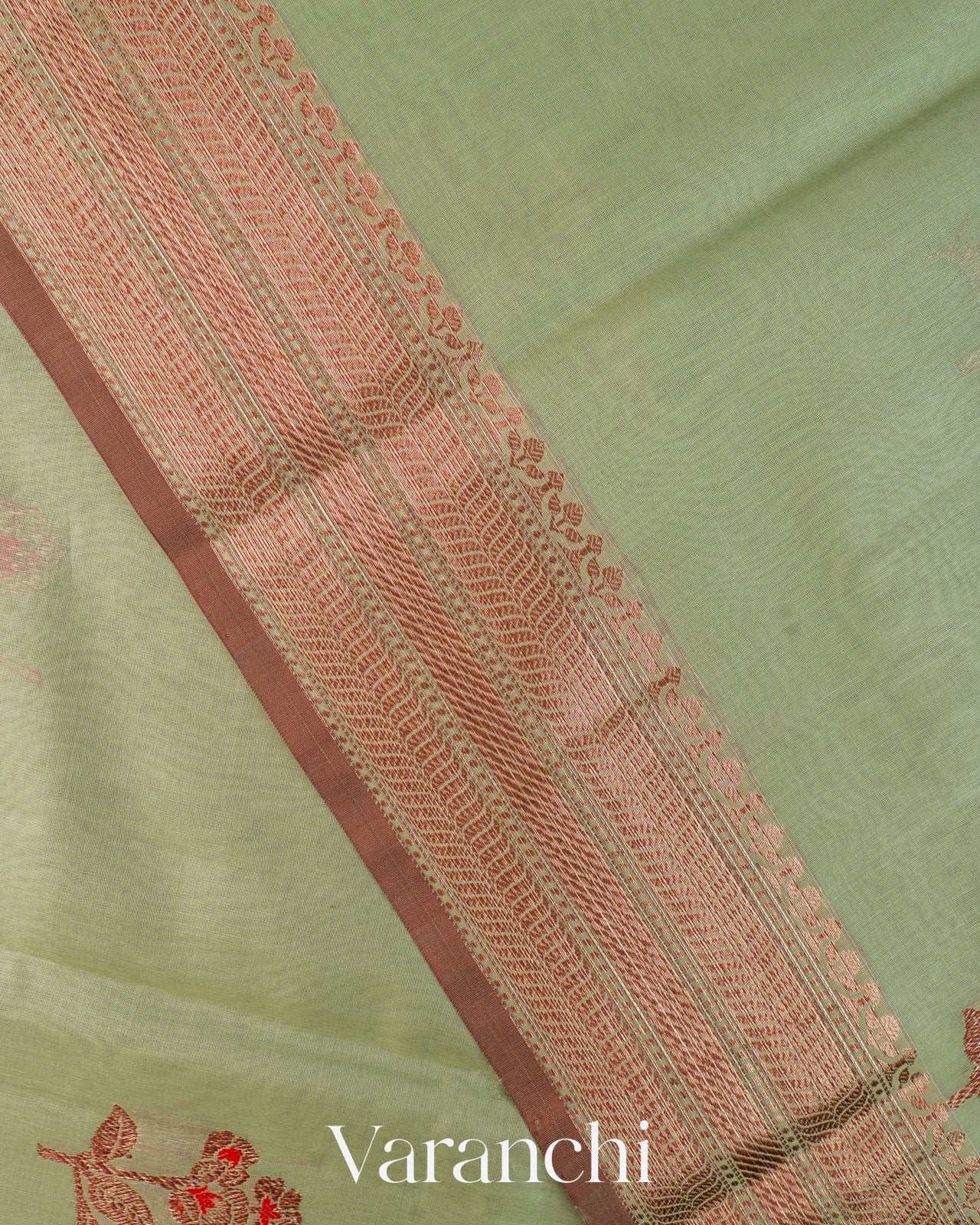 Pastel Green Pure Chanderi Silk Cotton Handloom Saree