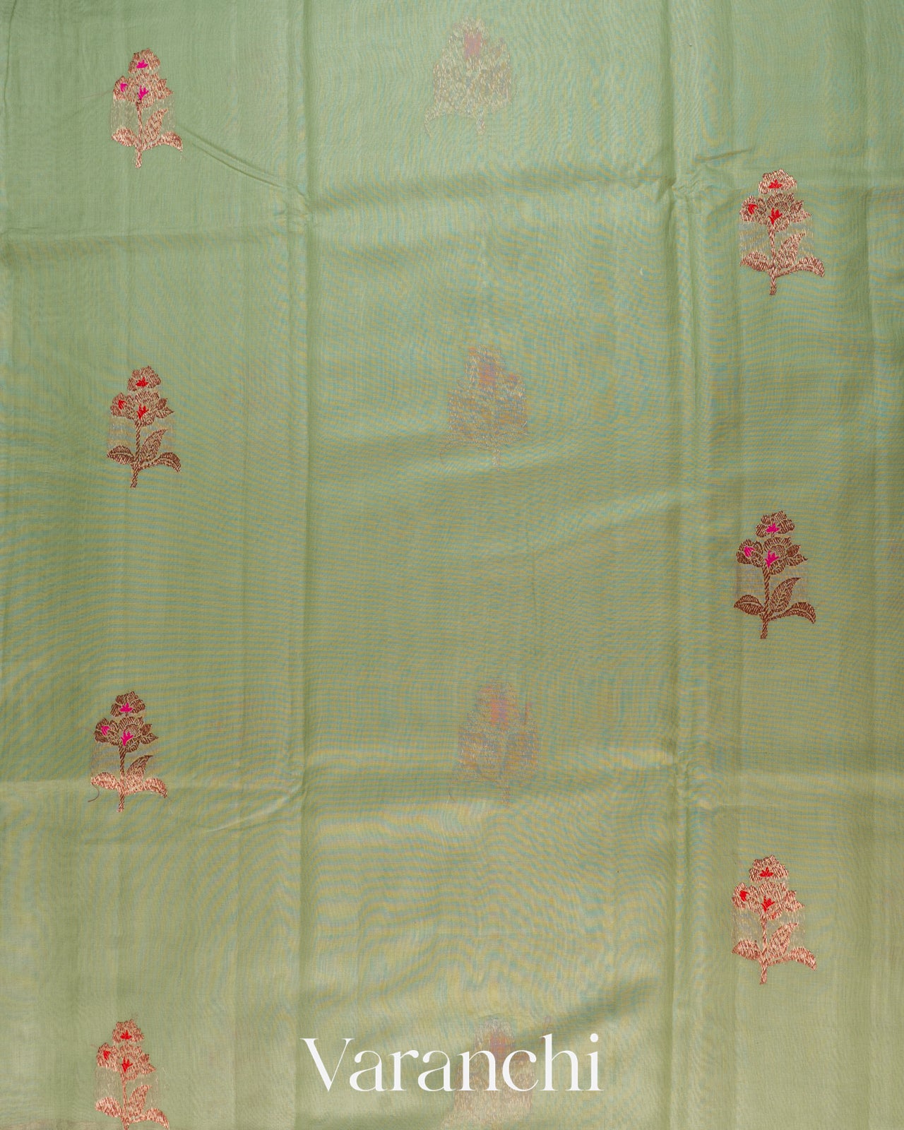 Pastel Green Pure Chanderi Silk Cotton Handloom Saree